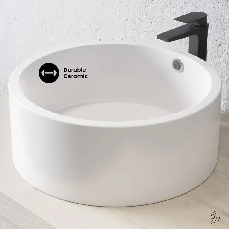 Monaco Round Ceramic Bathroom Vessel Sink