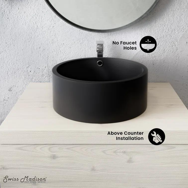 Monaco Round Ceramic Bathroom Vessel Sink