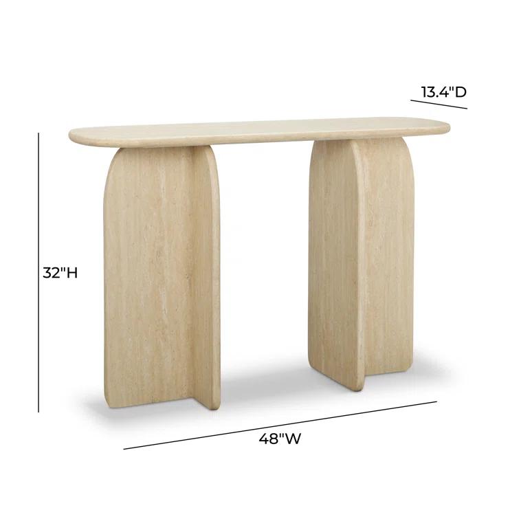 TOV Furniture Clementine Faux Travertine Console Table