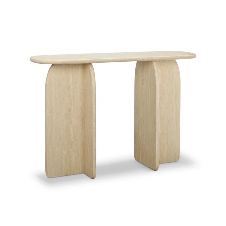 TOV Furniture Clementine Faux Travertine Console Table