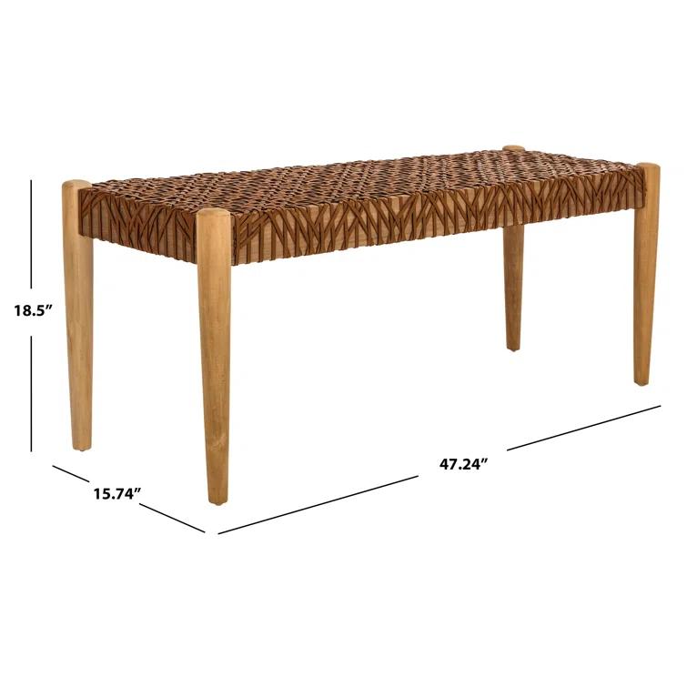 Kazbah 47" Genuine Leather Bench