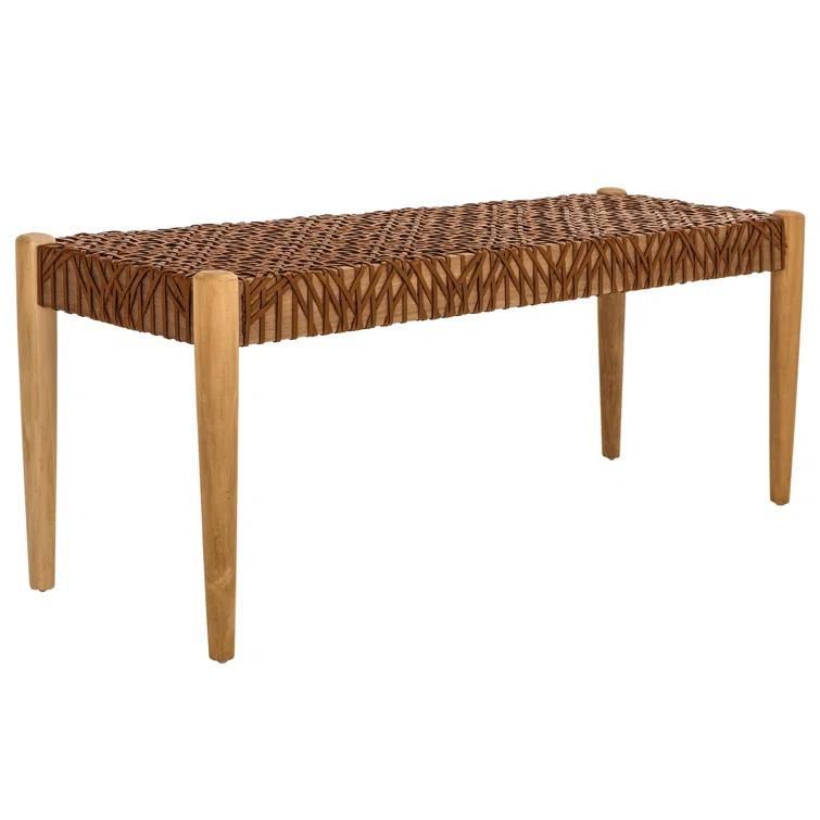 Kazbah 47" Genuine Leather Bench