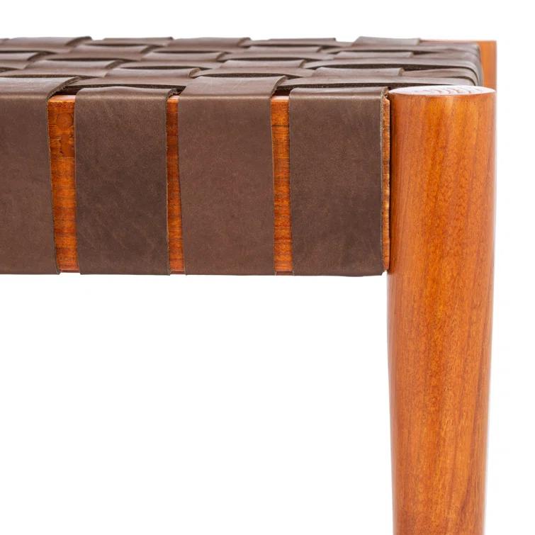 Orin 47" Woven Leather Bench