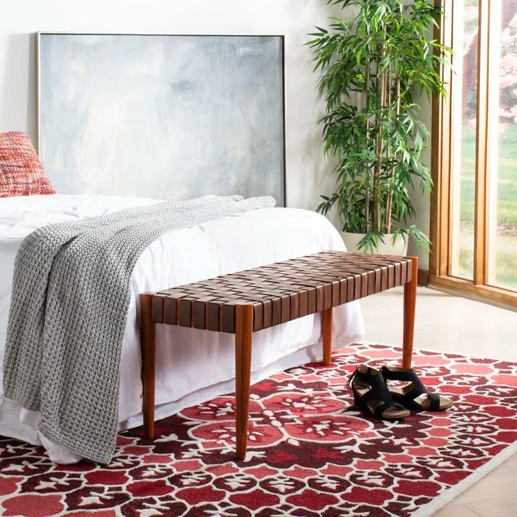 Orin 47" Woven Leather Bench