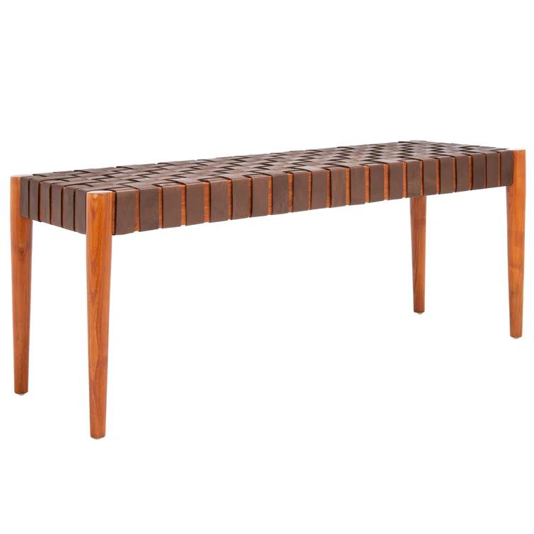 Orin 47" Woven Leather Bench