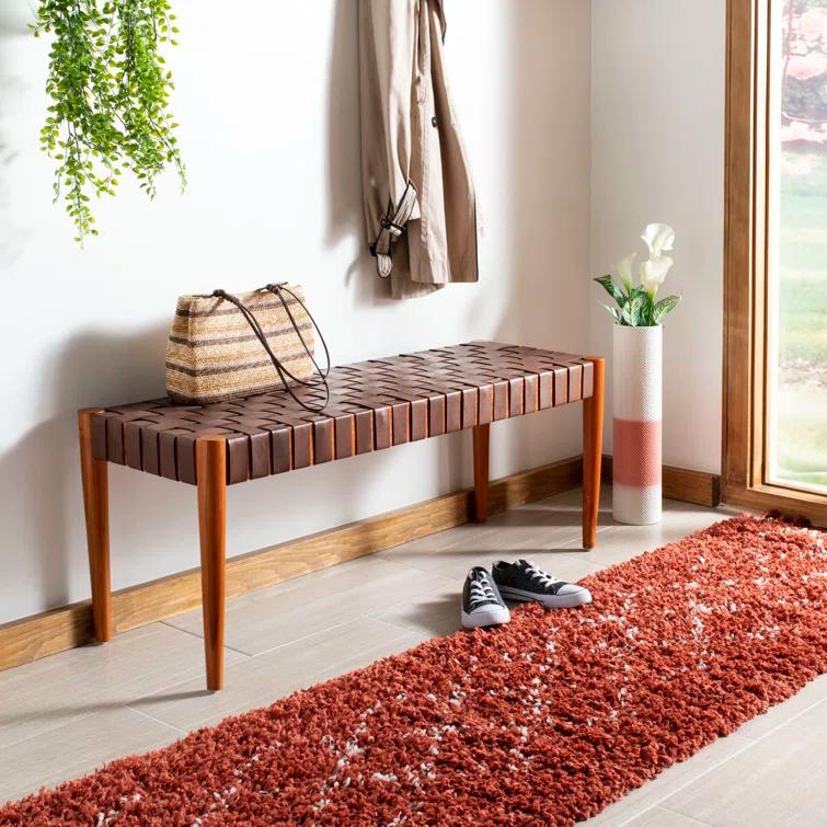 Orin 47" Woven Leather Bench