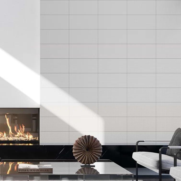 Level Waffle 7.87" x 15.74" Ceramic Patterned Tile
