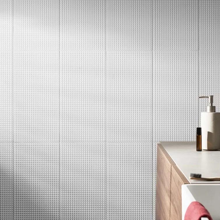 Level Waffle 7.87" x 15.74" Ceramic Patterned Tile