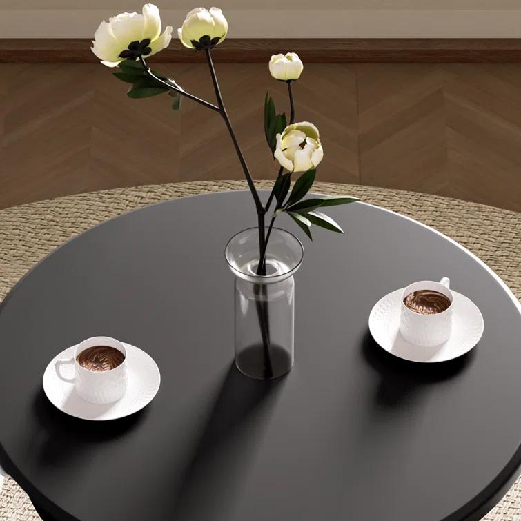 MoNiBloom 31.5" Round Folding Banquet Table, Portable Plastic Coffee Card Dining Table for Outdoor Party Event