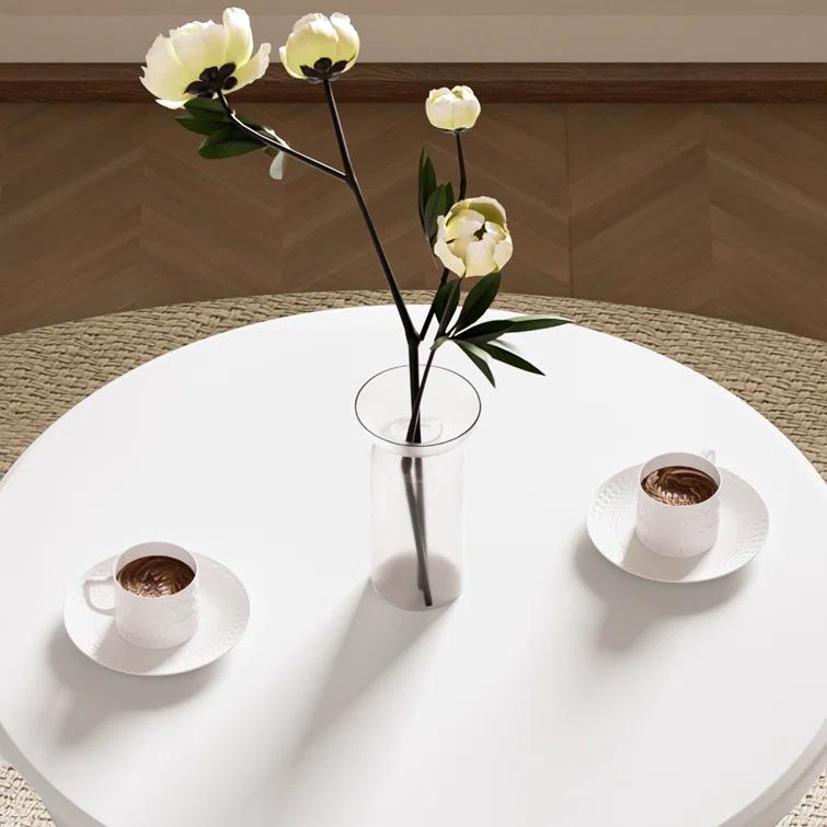 31.5" Round Folding Banquet Table, Portable Plastic Coffee Card Dining Table for Outdoor Party Event