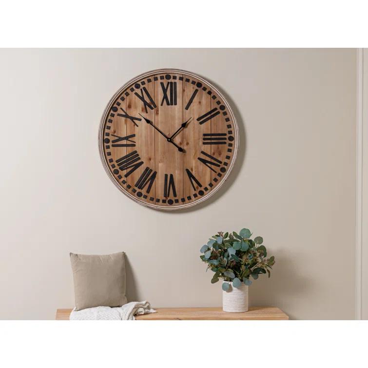 Oversized Wooden Wall Clock