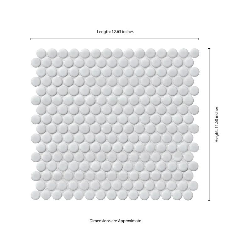 Penny Round 12 in. x 13 in. Porcelain Mosaic Floor and Wall Tile