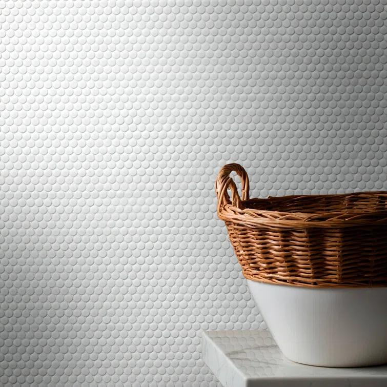 Penny Round 12 in. x 13 in. Porcelain Mosaic Floor and Wall Tile