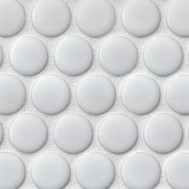 Penny Round 12 in. x 13 in. Porcelain Mosaic Floor and Wall Tile