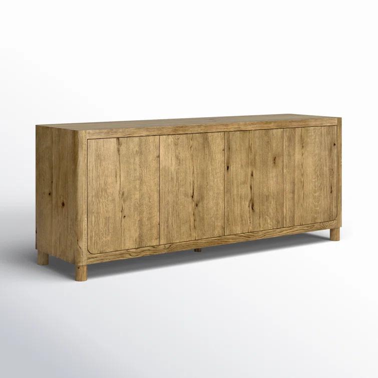 Orlando Light Brown Oak Wood 4-Door Sideboard