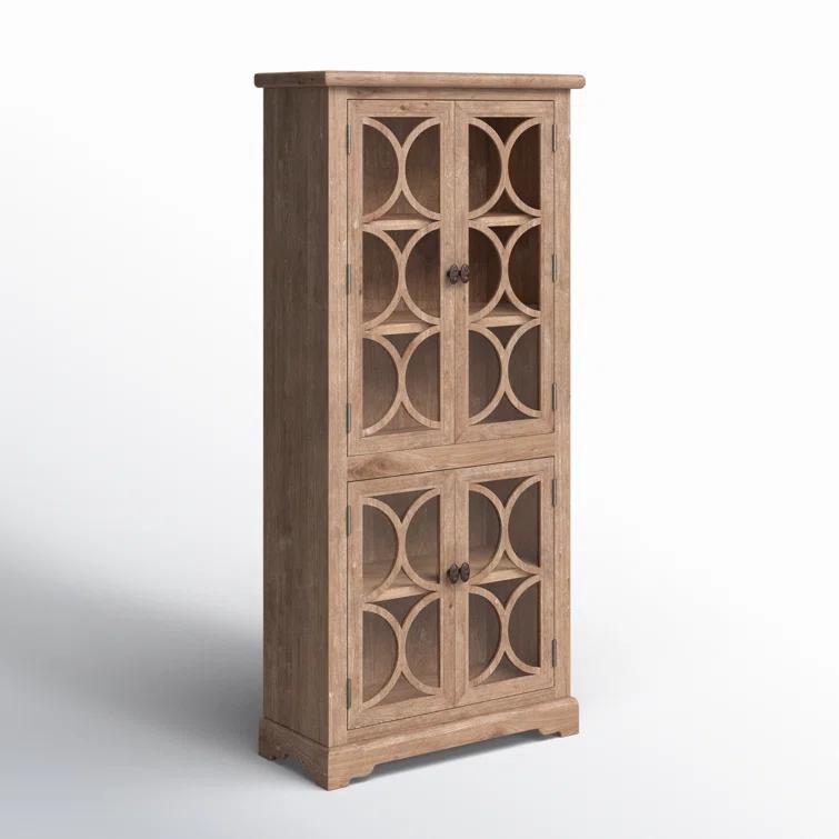 World Interiors Pengrove 38" Mango Wood/Glass Cabinet in Light Brown