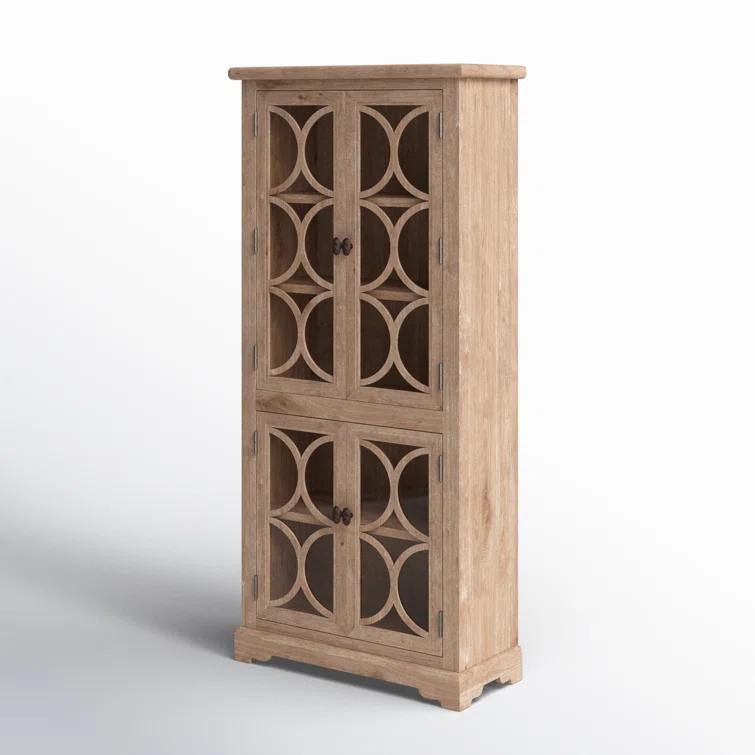 World Interiors Pengrove 38" Mango Wood/Glass Cabinet in Light Brown