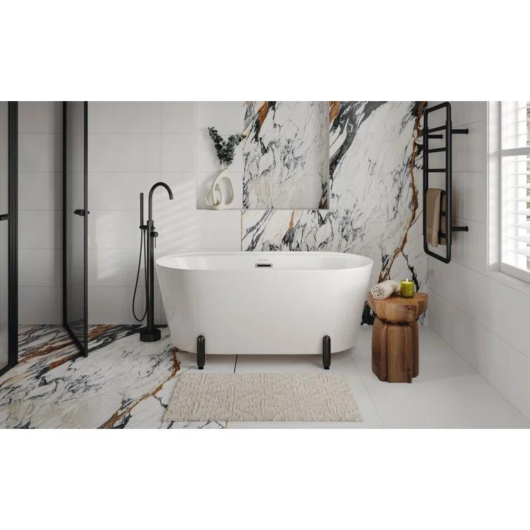Swiss Madison Monaco 59" Freestanding Bathtub With Matte Black Stand SM-FB1002MB