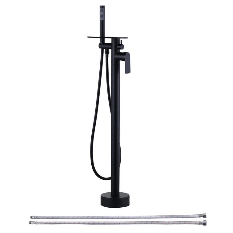 ARCORA Modern Single Handle Freestanding Tub Faucet, Floor Mount Tub Filler With Hand Shower AR9203600B