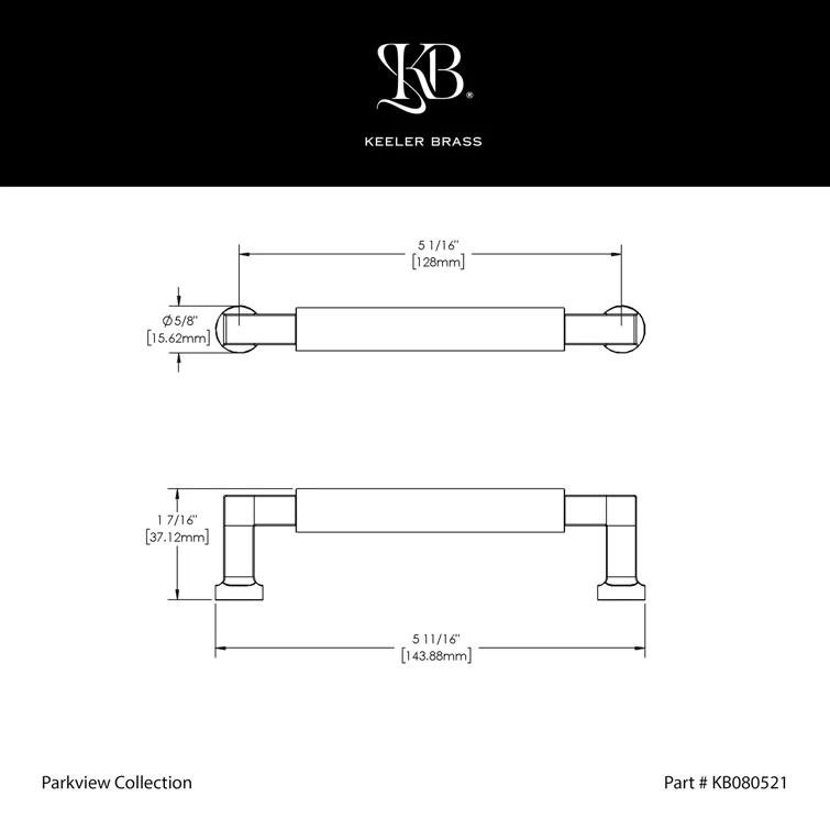 Satin Brass Brushed Bar Cabinet Pull 5-1/16 Inch