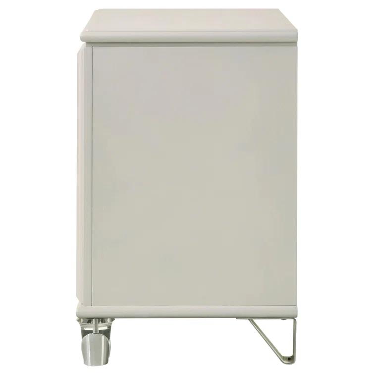 Olivia 2-Drawer Nightstand Bedside Table Pearl White