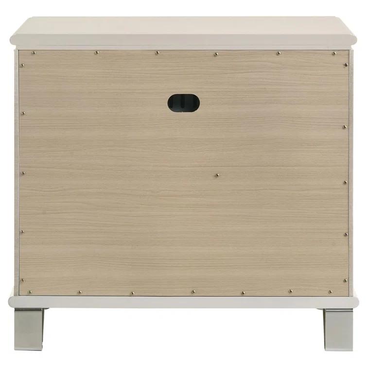 Olivia 2-Drawer Nightstand Bedside Table Pearl White