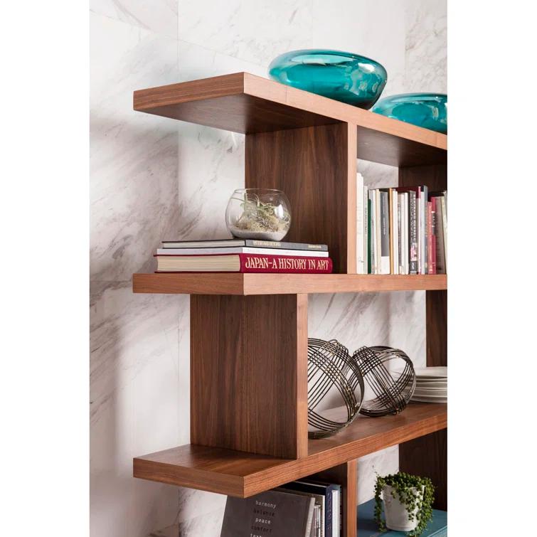 Modern Staggered Bookshelf (63")