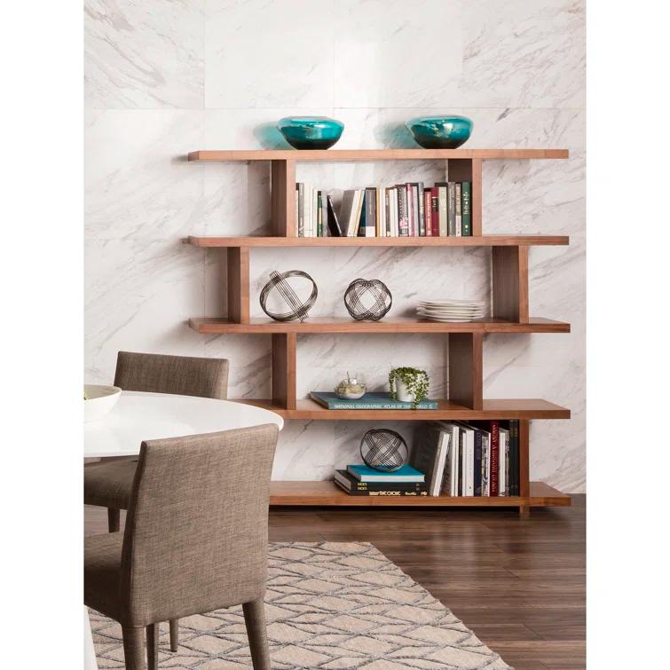 Modern Staggered Bookshelf (63")