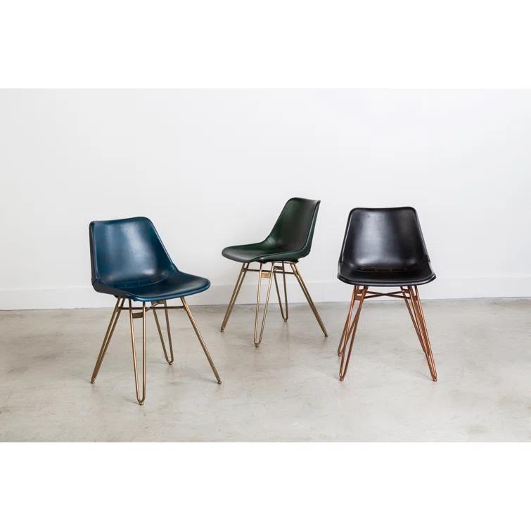 Gingerich 18'' H Genuine Leather Upholstered Side Chair