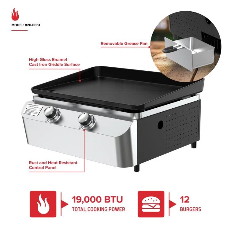 Nexgrill 2-Burner Propane Flat Top Griddle