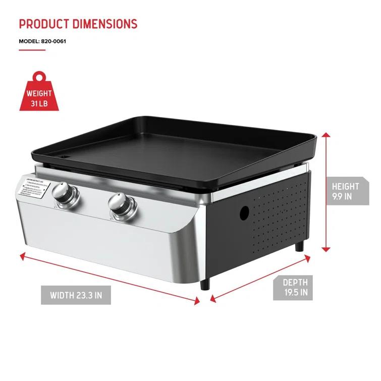 Nexgrill 2-Burner Propane Flat Top Griddle