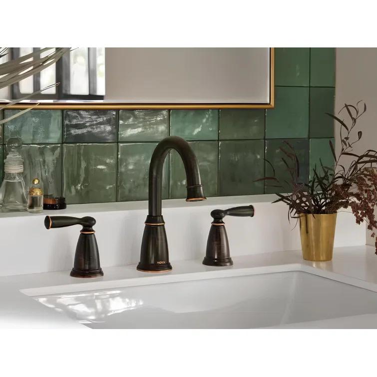 Moen 84947-BRB Moen Banbury 8 In. Widespread Double Handle High-Arc Bathroom Faucet In Mediterranean (Valve Included)