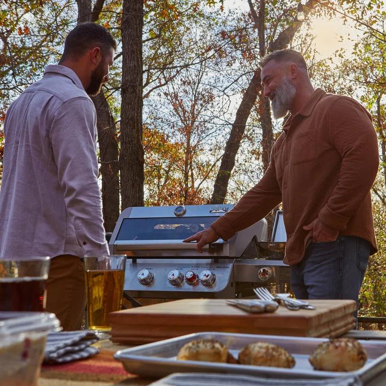 Monument Grills Mesa 415BZ,4-Burner Liquid Propane Infrared Gas Grill with Side Burner and Cabinet, 62,000 BTU – Perfect for Family BBQs