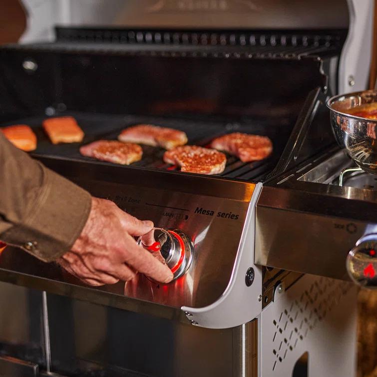 Monument Grills Mesa 415BZ,4-Burner Liquid Propane Infrared Gas Grill with Side Burner and Cabinet, 62,000 BTU – Perfect for Family BBQs