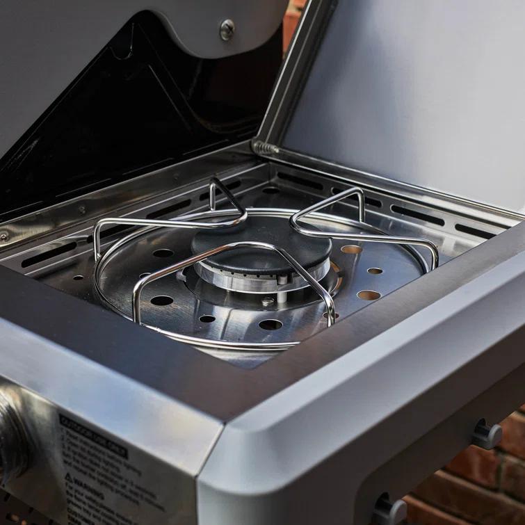 Monument Grills Mesa 415BZ,4-Burner Liquid Propane Infrared Gas Grill with Side Burner and Cabinet, 62,000 BTU – Perfect for Family BBQs