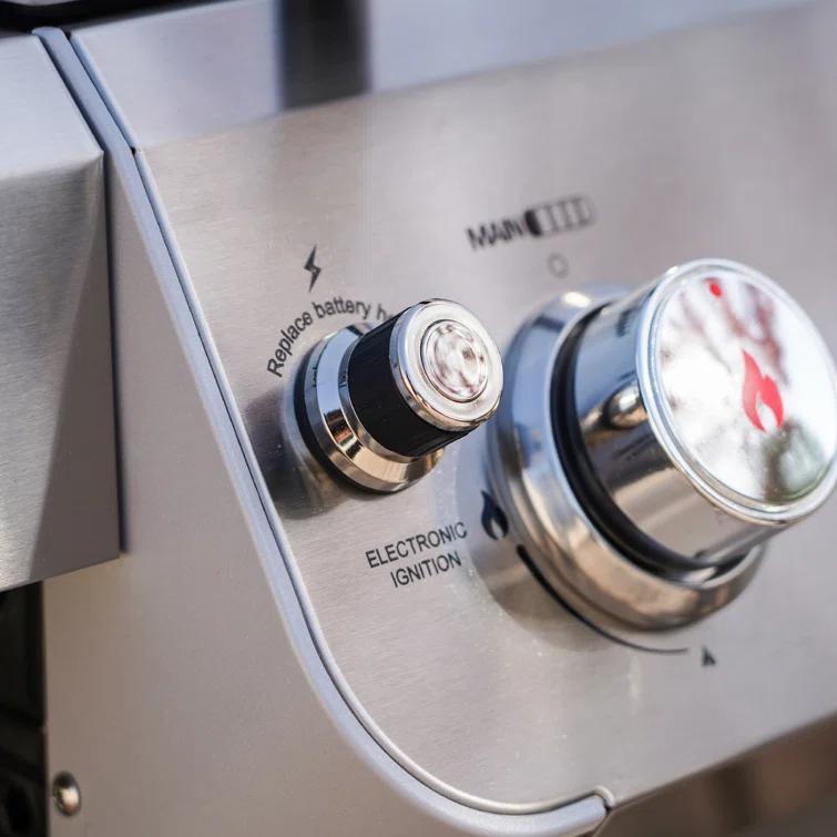 Monument Grills Mesa 415BZ,4-Burner Liquid Propane Infrared Gas Grill with Side Burner and Cabinet, 62,000 BTU – Perfect for Family BBQs