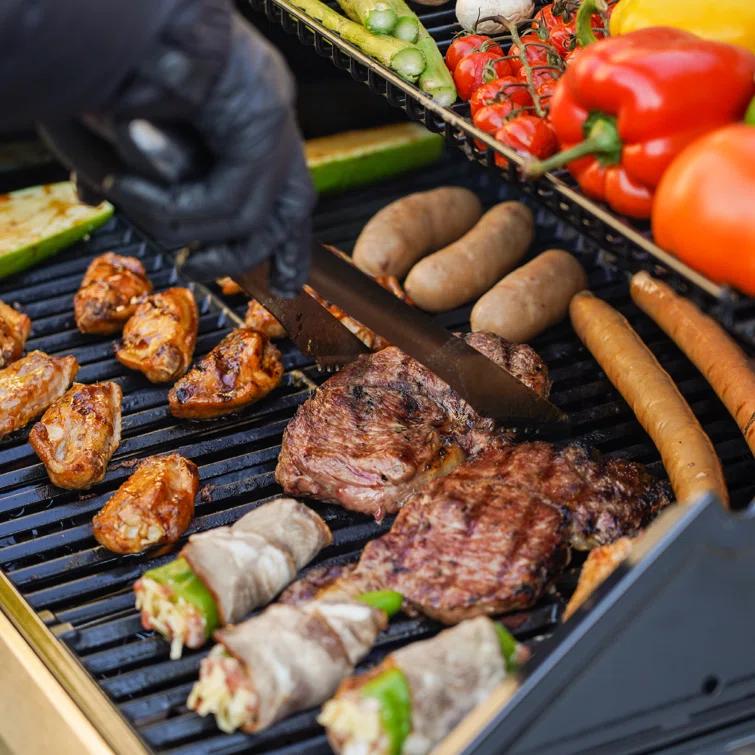 Monument Grills Mesa 415BZ,4-Burner Liquid Propane Infrared Gas Grill with Side Burner and Cabinet, 62,000 BTU – Perfect for Family BBQs