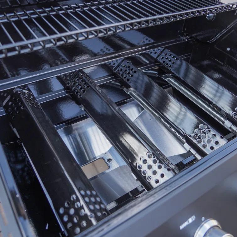 Monument Grills Mesa 415BZ,4-Burner Liquid Propane Infrared Gas Grill with Side Burner and Cabinet, 62,000 BTU – Perfect for Family BBQs