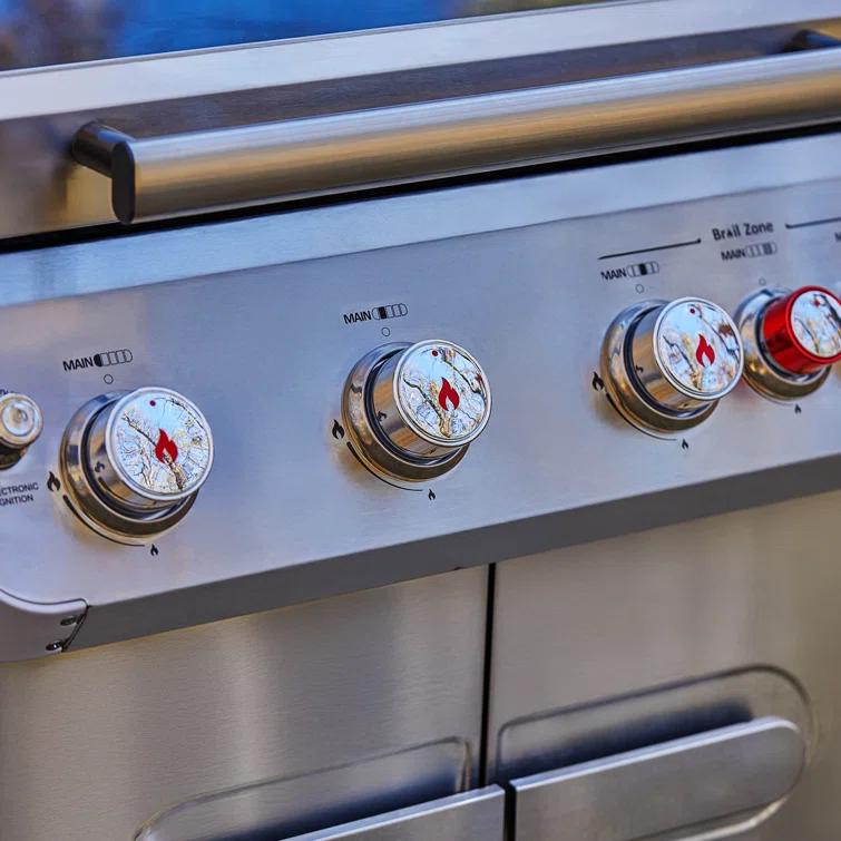 Monument Grills Mesa 415BZ,4-Burner Liquid Propane Infrared Gas Grill with Side Burner and Cabinet, 62,000 BTU – Perfect for Family BBQs