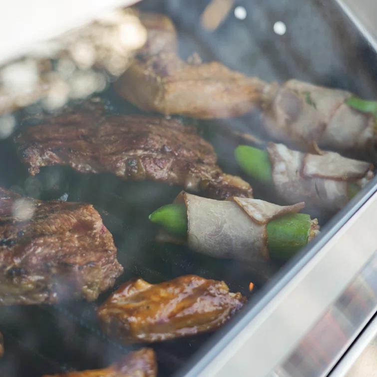 Monument Grills Mesa 415BZ,4-Burner Liquid Propane Infrared Gas Grill with Side Burner and Cabinet, 62,000 BTU – Perfect for Family BBQs