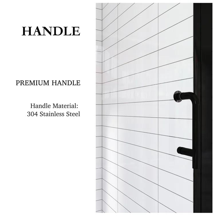 30 In. W X 72 In. H Pivot Semi-Frameless Shower Door