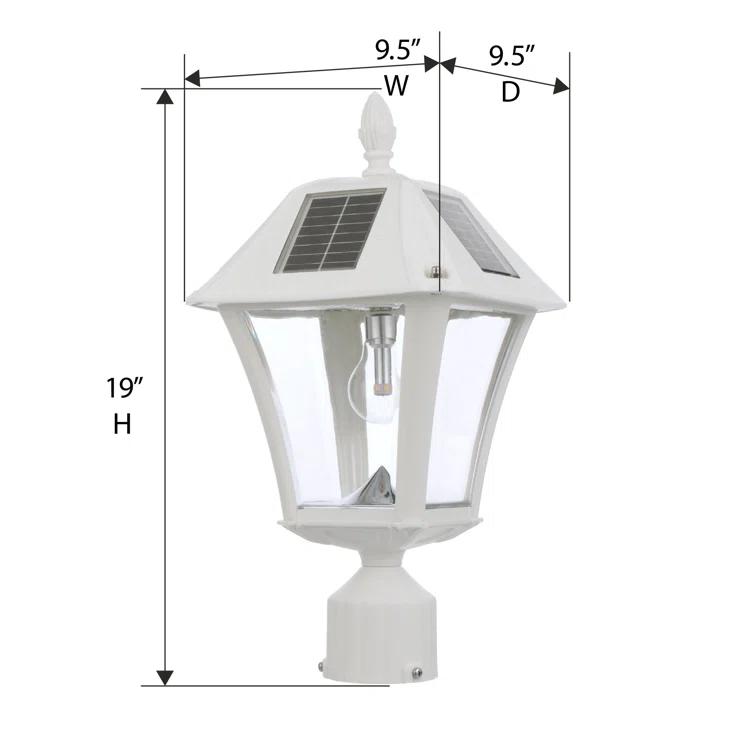 Baytown Ii Bulb Solar Light - Warm White LEDs- Wall/pier/ 3 Inch Fitter Mounts
