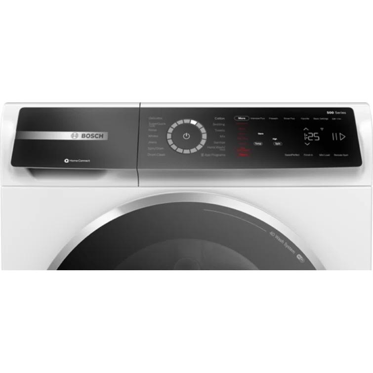 Bosch 500 Series White Smart Front Load Washer with Stainless Steel Drum