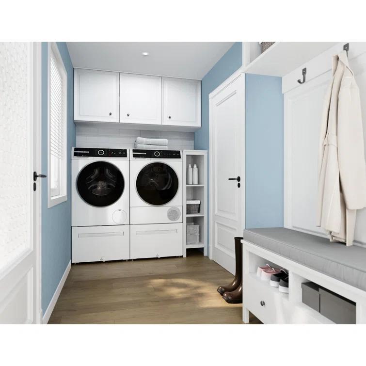 Bosch 500 Series White Smart Front Load Washer with Stainless Steel Drum
