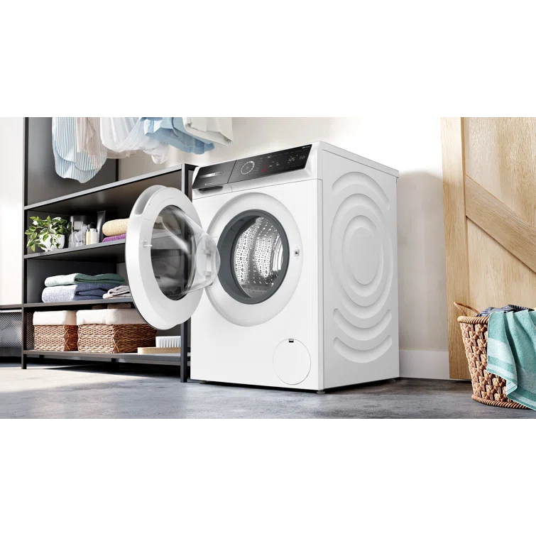 Bosch 500 Series White Smart Front Load Washer with Stainless Steel Drum