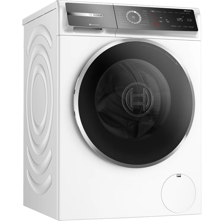 Bosch 500 Series White Smart Front Load Washer with Stainless Steel Drum