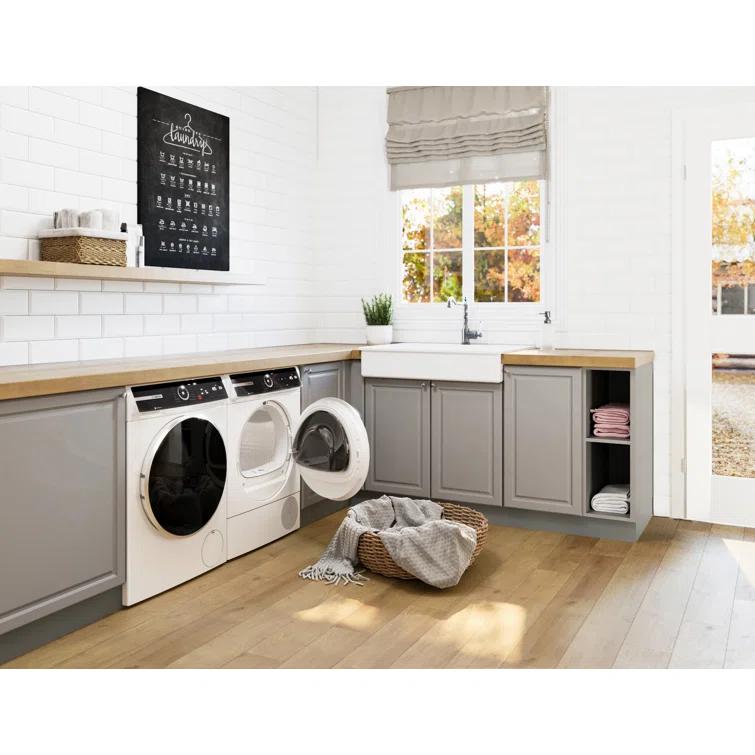 Bosch 500 Series White Smart Front Load Washer with Stainless Steel Drum