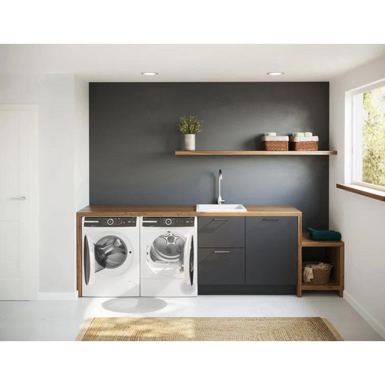 Bosch 500 Series White Smart Front Load Washer with Stainless Steel Drum