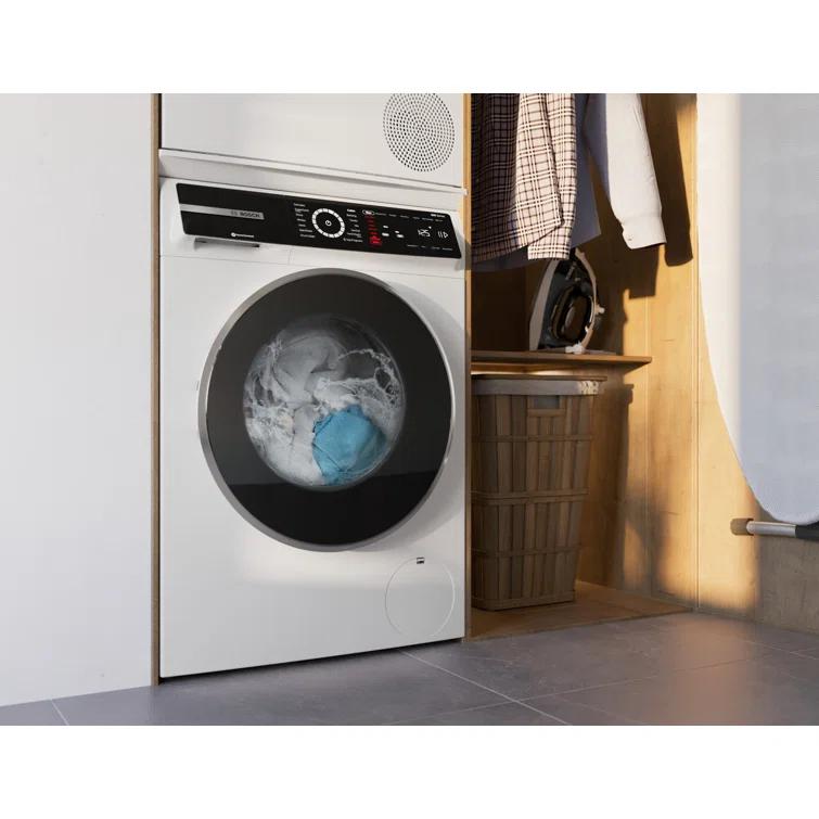 Bosch 500 Series White Smart Front Load Washer with Stainless Steel Drum