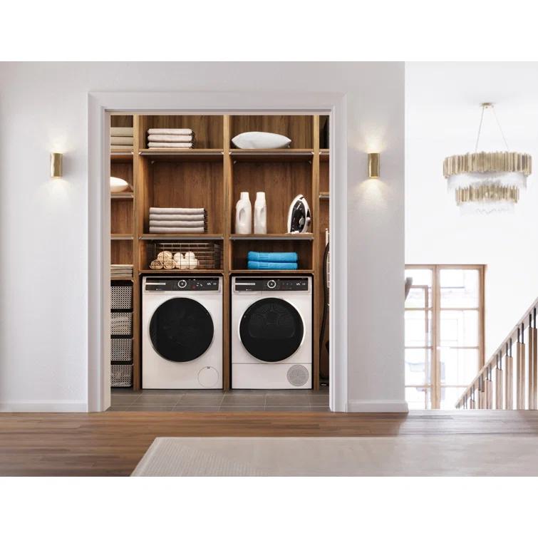 Bosch 500 Series White Smart Front Load Washer with Stainless Steel Drum